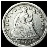 1853 Arrows Seated Liberty Half Dime CLOSELY  UNC