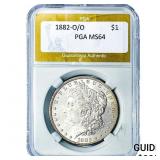 1882-O/O Morgan Silver Dollar PGA MS64