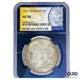 1921 Morgan Silver Dollar NGC AU58