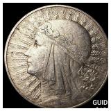 1933 Poland Silver 10 Zlotych