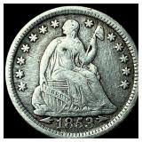 1853 Arrows Seated Liberty Half Dime LIGHTLY CIRCU