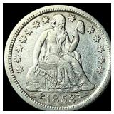 1853 Arrows Seated Liberty Dime CLOSELY  UNCIRCUL