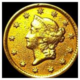 1853-O Gold $1 Liberty Head Type 1 CLOSELY  UNCIR