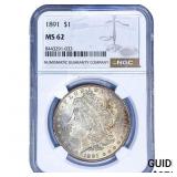 1891 Morgan Silver Dollar NGC MS62
