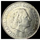 1966 Netherlands Silver 2 1/2 Guldens