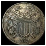 1871 Two-Cent Piece NEARLY UNCIRCULATED