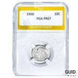 1950 Roosevelt Dime PGA PR67