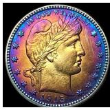 1915-D Toned Barber Quarter CLOSELY  UNCIRCULATED