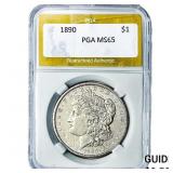 1890 Morgan Silver Dollar PGA MS65