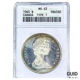 1965 $1 Canada ANACS MS63 Type 1