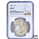 1891 Morgan Silver Dollar NGC MS63