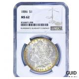 1886 Morgan Silver Dollar NGC MS62