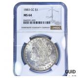 1883-CC Morgan Silver Dollar NGC MS64