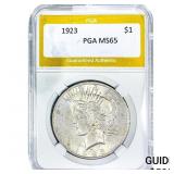 1923 Silver Peace Dollar PGA MS65