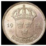 1930 Sweden Silver 50 Ore