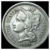 1881 Nickel Three-Cent Piece NEARLY  UNCIRCULATED