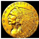 1910 Indian Head $2.50 Gold Quarter Eagle  CHOICE