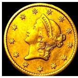 1853 Gold $1 Liberty Head Type 1 CHOICE AU