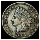 1862 Copper-Nickel Indian Head Cent CHOICE AU
