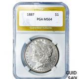 1887 Morgan Silver Dollar PGA MS64