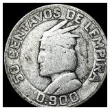 1932 Honduras Silver 50 Centavos