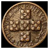 1944 Portugal Bronze 10 Centavos