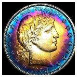 1909 Toned Silver Barber Half Dollar CLOSELY  UNC