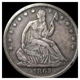 1863-S Silver Seated Liberty Half Dollar  ABOUT U