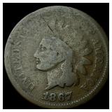 1867 Indian Head Cent NICELY CIRCULATED