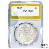 1887 Morgan Silver Dollar PGA MS64