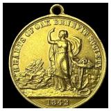 1842 Oaks Benefit Society Gold Token HIGH  GRADE