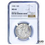 1945 Walking Liberty Half Dollar NGC MS64