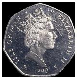 1990 AA Isle of Man Copper Nickel 50 Pence
