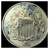 1868 Shield Nickel NEARLY UNCIRCULATED