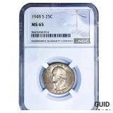 1948-S Washington Silver Quarter NGC MS65