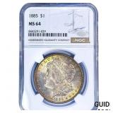 1885 Morgan Silver Dollar NGC MS64