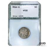 1924-S Buffalo Nickel PCI VF20