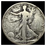 1920-D Silver Walking Liberty Half Dollar NICELY C