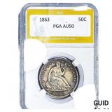 1863 Seated Liberty Half Dollar PGA AU50