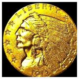 1913 Indian Head Gold $2.5 Quarter Eagle  CHOICE