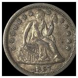 1857 Seated Liberty Dime NEARLY UNCIRCULATED