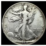 1938-D Silver Walking Liberty Half Dollar NICELY C