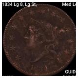 1834 Lg 8, Lg St, Med Let Coronet Head Large Cent