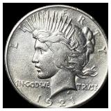1921 Silver Peace Dollar NEARLY UNCIRCULATED