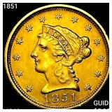 1851 $2.50 Gold Quarter Eagle UNCIRCULATED