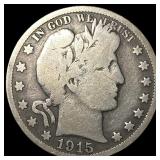 1915 Barber Half Dollar LIGHTLY CIRCULATED