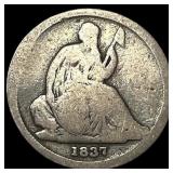 1837 Silver Seated Liberty Dime NICELY CIRCULATED