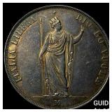 1848M I.S. Lombardy Silver 5 Lire Short Stems