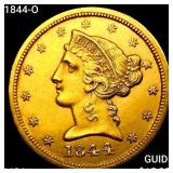1844-O $5 Gold Half Eagle UNCIRCULATED