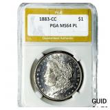 1883-CC Morgan Silver Dollar PGA MS64 PL